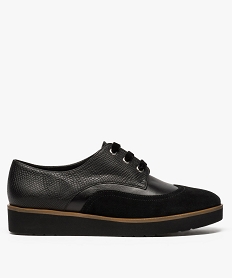 derbies femme dessus cuir a semelle plateforme noir9148501_1