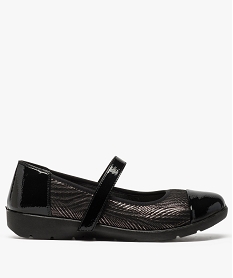 GEMO Ballerines femme confort vernies et pailletées à bride noir standard
