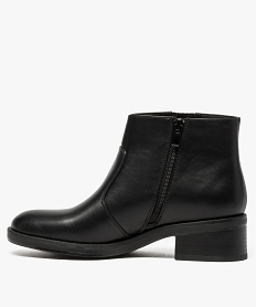 boots femme a talon carre avec zip decoratif bicolore noir bottines et boots9157001_3