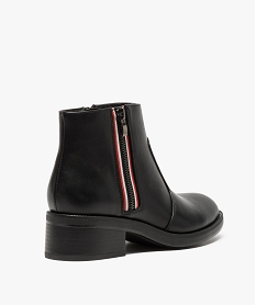 boots femme a talon carre avec zip decoratif bicolore noir9157001_4