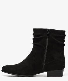 boots femme en suedine effet plisse noir9157401_3