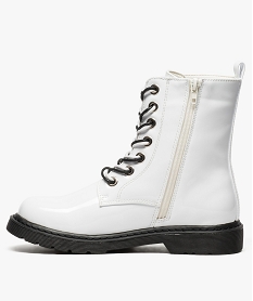 bottines femme semelle crantee avec fermeture lacets et zip blanc bottines et boots9159701_3