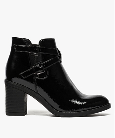 boots femme vernis a talon et boucles noir bottines et boots9164201_1