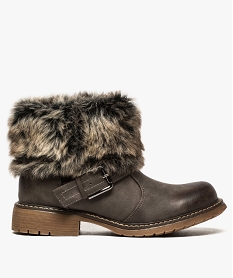 GEMO Boots à boucle avec doublure marron fonce