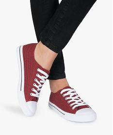 GEMO Tennis femme en toile motif pied de poule rouge standard