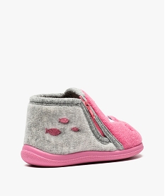 chaussons bebe fille en velours avec motif chat et paillettes rose9168001_4