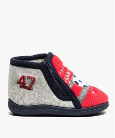 chaussons bebe garcon en velours avec motif football rouge9168201_1