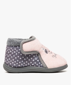 GEMO Chaussons bébé fille à scratch motifs brodés clin doil Rose