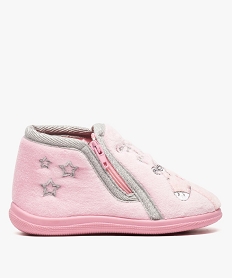 GEMO Chaussons bébé fille avec motif licorne et paillettes Rose