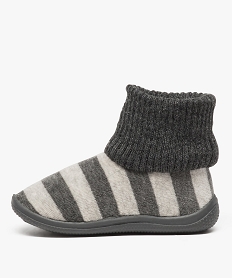 chaussons bebe a rayures avec tige facon chaussettes gris9168801_3