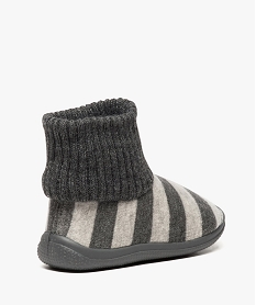 chaussons bebe a rayures avec tige facon chaussettes gris9168801_4