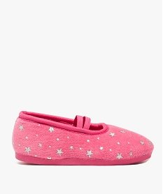 chaussons fille ballerines en velours etoilee avec brides rose9169201_1