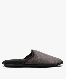 GEMO Mules dintérieur homme en velours à motifs chevrons Gris