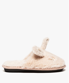 GEMO Mules dintérieur femme avec broderie lapin Beige