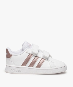 GEMO Baskets fille à scratch Grand Court Adidas Blanc