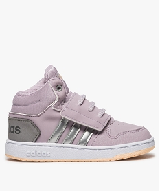 baskets fille hoops mid adidas avec fermeture scratch rose9176801_1