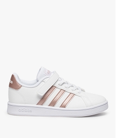 GEMO Baskets fille à lacet élastique et scratch - Adidas Grand Court Blanc