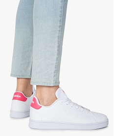 GEMO Baskets femme à lacets - Adidas Advantage K Blanc