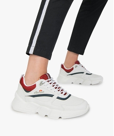 GEMO Baskets basse femme semelle crantée Run Free - Ellesse Blanc