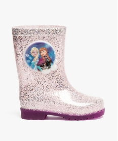 bottes de pluie fille a paillettes avec semelle lumineuse reine des neiges rose9184501_1