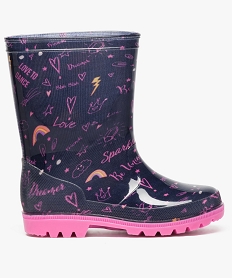 bottes de pluie fille avec inscriptions girly noir9184901_1