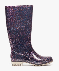 GEMO Bottes de pluie femme à paillettes avec semelle transparente Rose