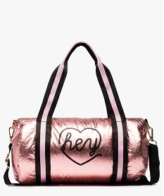 sac fille forme baluchon en matiere matelassee brillante rose9185901_1