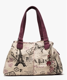 sac a main femme forme trapeze imprime paris rouge9187401_1