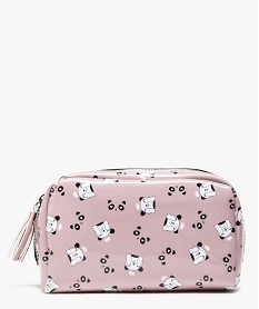 GEMO Trousse zippée plastifiée motif panda Rose