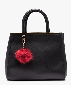 sac femme rigide porte main avec pompon noir9190001_1