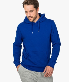 GEMO Sweat homme à capuche avec poche kangourou Bleu