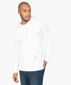 sweat homme a capuche avec poche kangourou blanc9193401_1