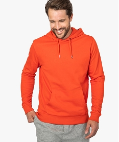 GEMO Sweat homme à capuche avec poche kangourou Rouge