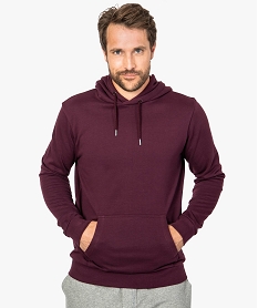 sweat homme a capuche avec poche kangourou violet sweats9193901_1