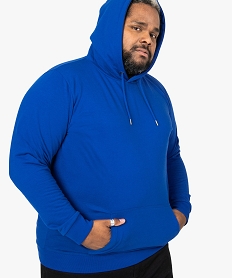 GEMO Sweat homme avec capuche et poche kangourou Bleu