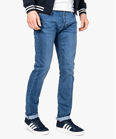 GEMO Jean homme straight stretch en polyester recyclé Bleu