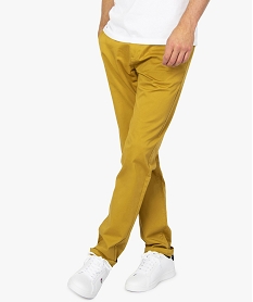 GEMO Pantalon homme chino coupe slim Orange