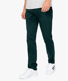 GEMO Pantalon homme chino coupe slim Vert