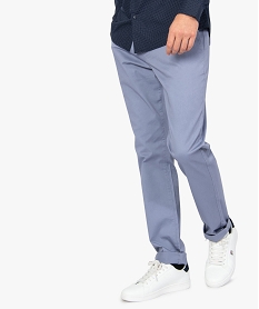 pantalon homme chino coupe slim bleu pantalons de costume9196301_1