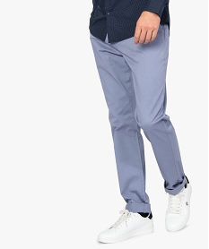 GEMO Pantalon homme chino coupe slim Bleu