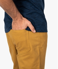 pantalon homme 5 poches coupe regular en toile unie orange9197101_2