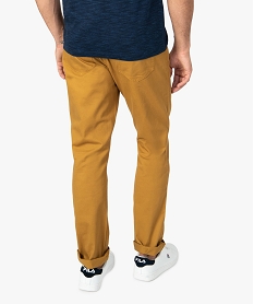 pantalon homme 5 poches coupe regular en toile unie orange9197101_3