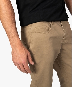 pantalon homme 5 poches coupe regular en toile unie brun9197201_2