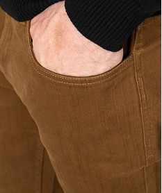 pantalon homme 5 poches straight en toile extensible brun9197401_2