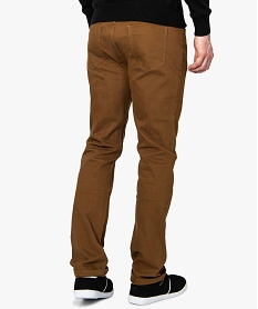 pantalon homme 5 poches straight en toile extensible brun9197401_3