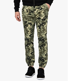 GEMO Pantalon homme en toile imprimé camouflage Multicolore