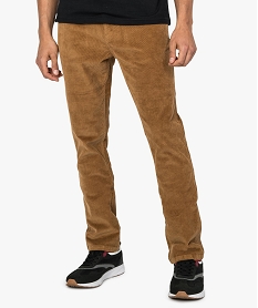 GEMO Pantalon homme droit en velours côtelé Orange