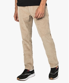 GEMO Pantalon homme droit en velours côtelé Beige