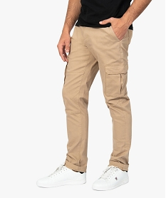 GEMO Pantalon homme battle en coton stretch Beige