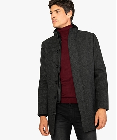 manteau homme a fines rayures et col montant gris manteaux et blousons9199101_1